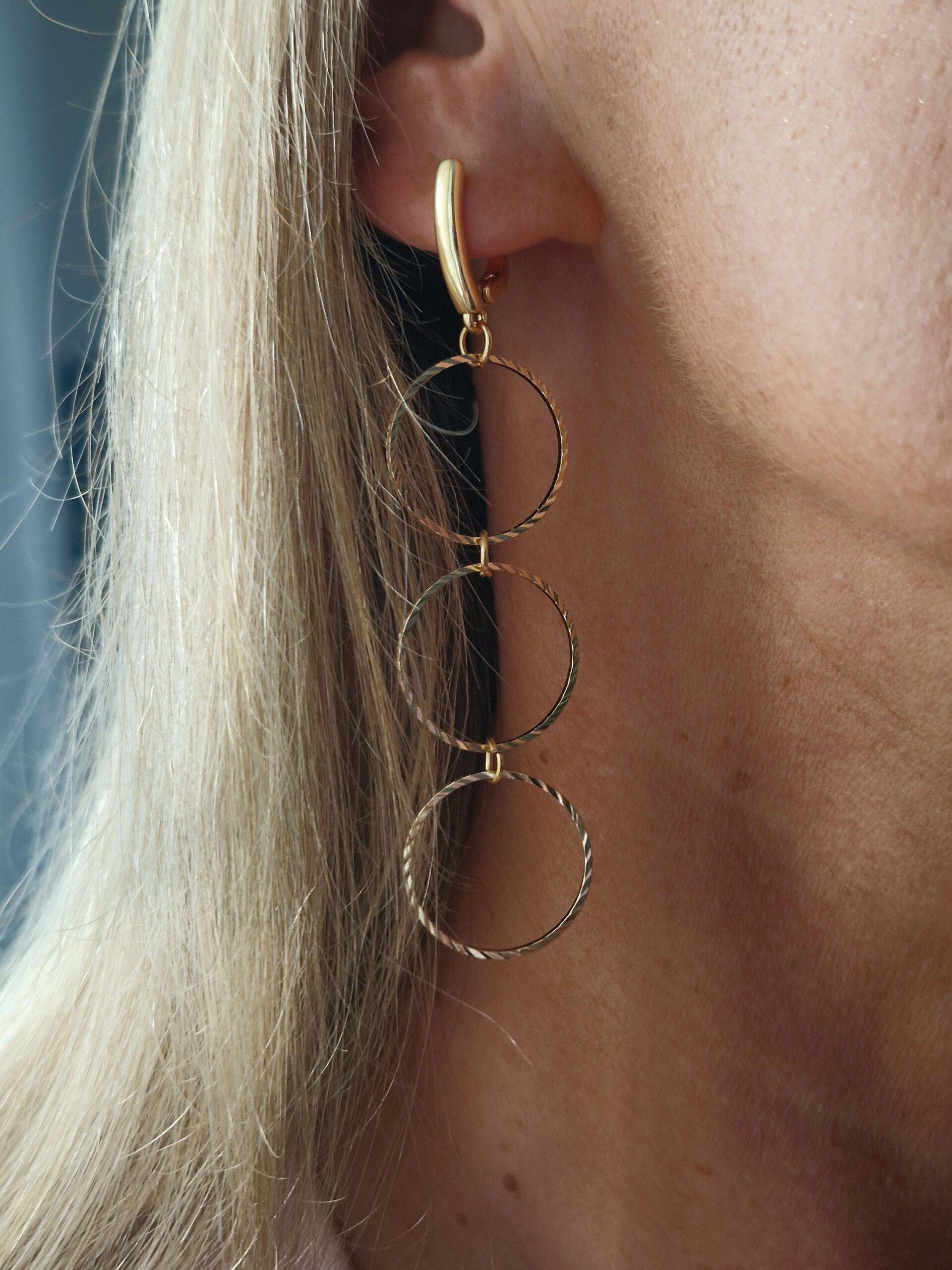 Kolczyki wiszące kółka - obrazek 3