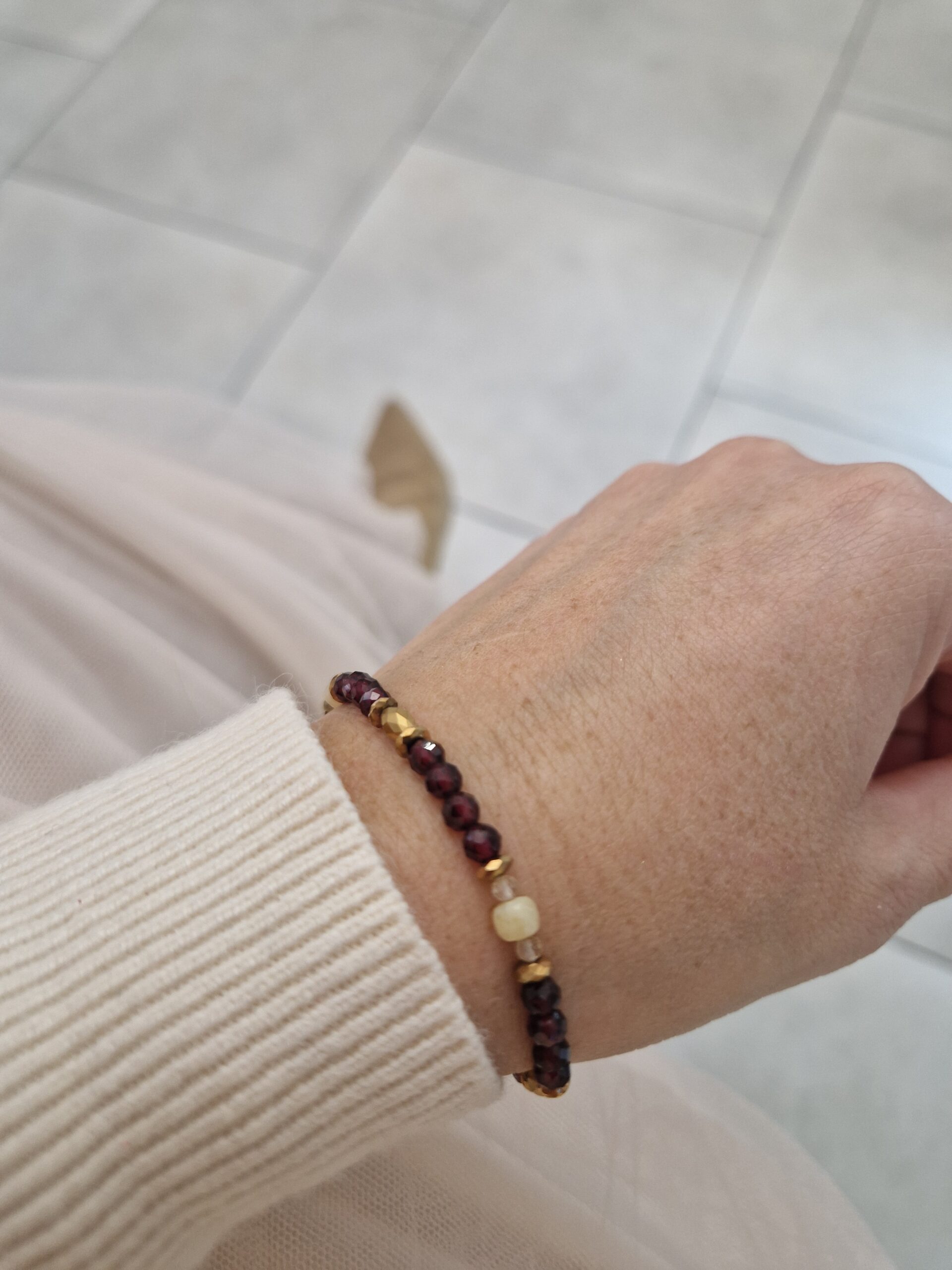 Bransoletka z granatem i cytrynem - obrazek 3