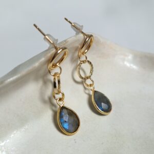 Kolczyki z labradorytem łezka