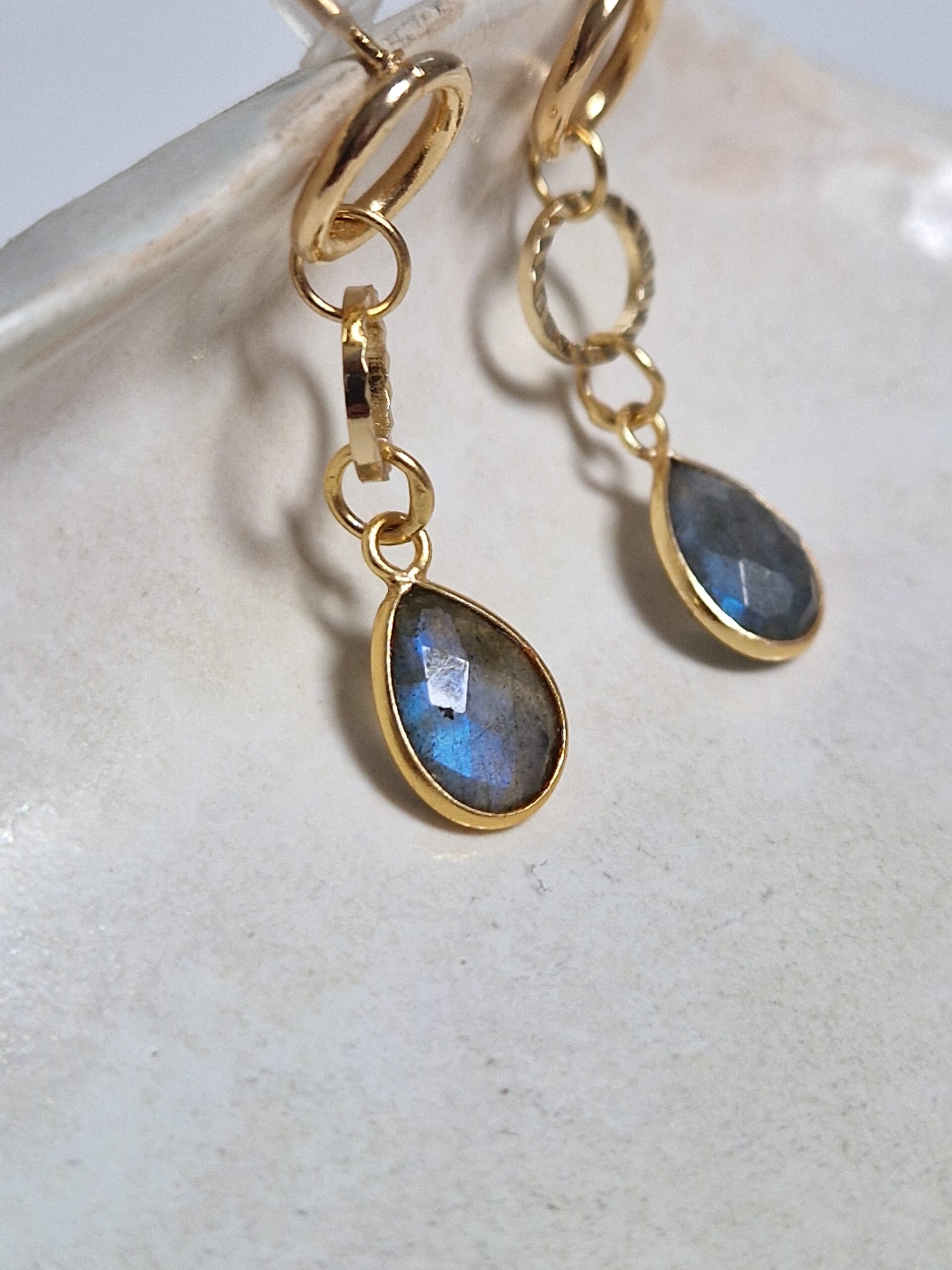 Kolczyki z labradorytem łezka - obrazek 3