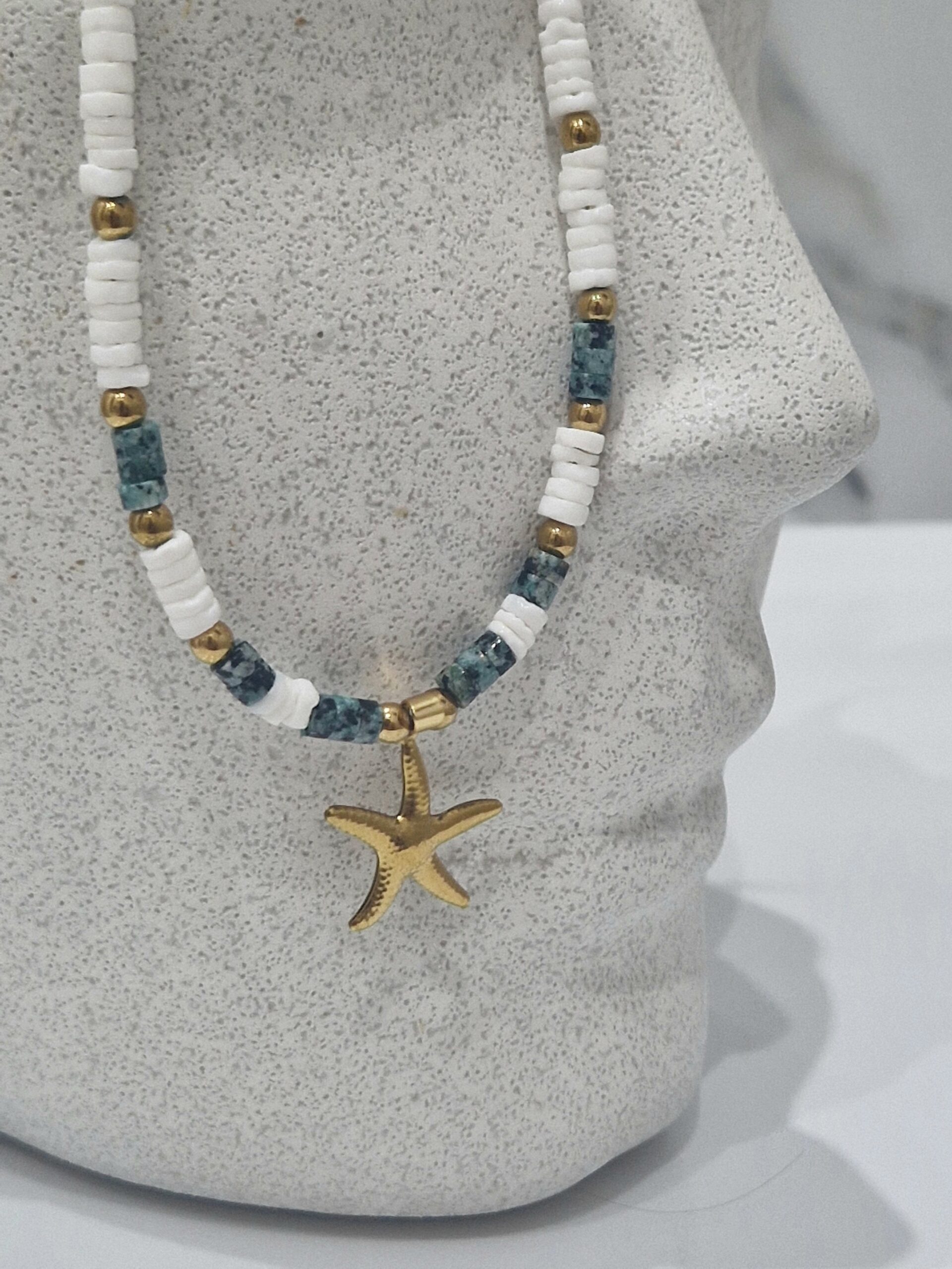 Naszyjnik z masą perłową i howlitem - obrazek 2