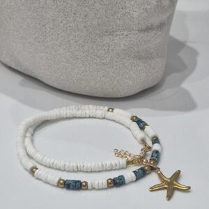 Naszyjnik z masą perłową i howlitem