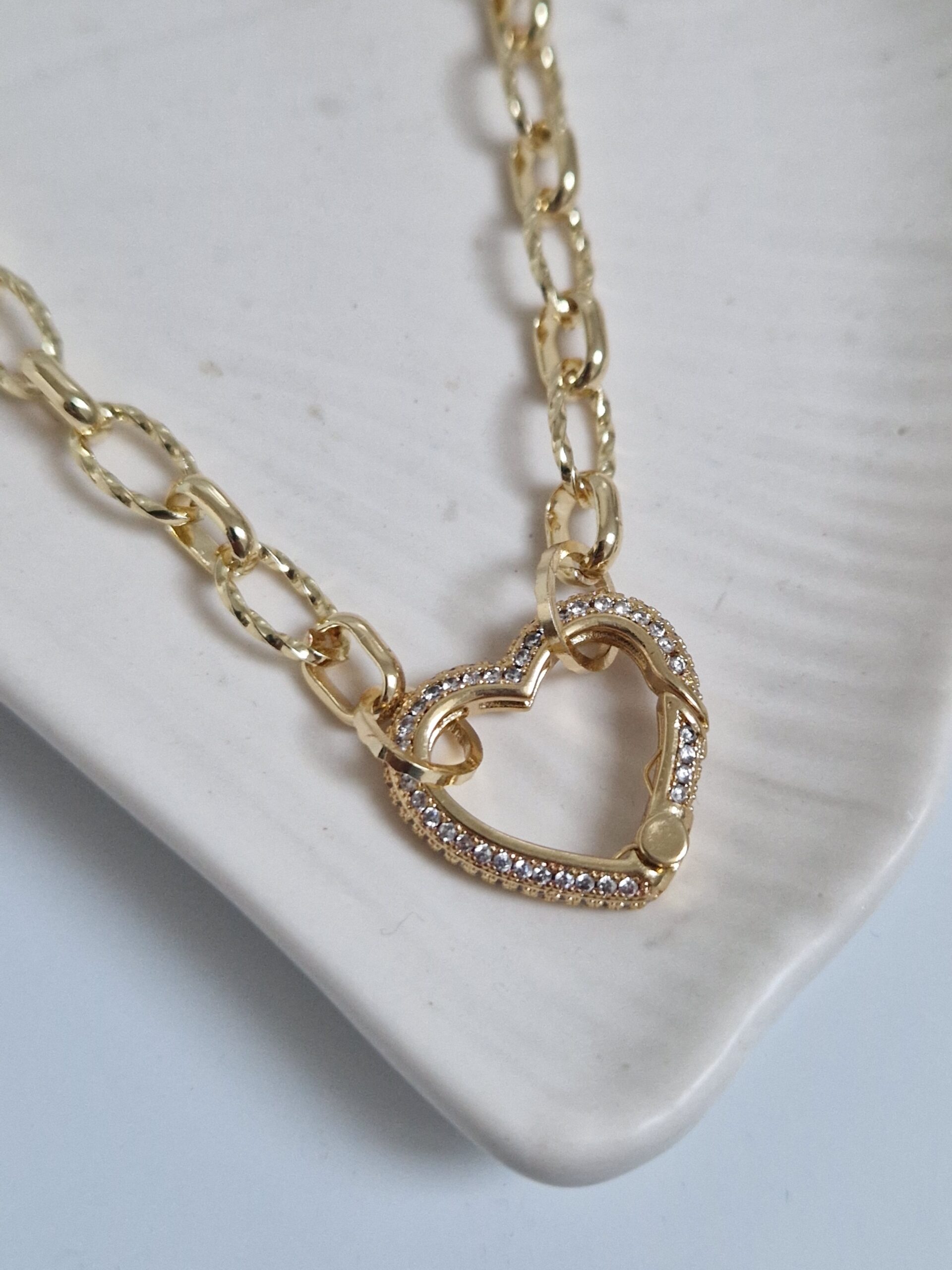 Naszyjnik łańcuch z sercem - obrazek 2