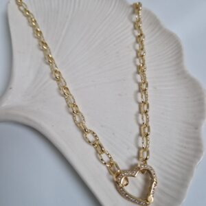 Naszyjnik łańcuch z sercem