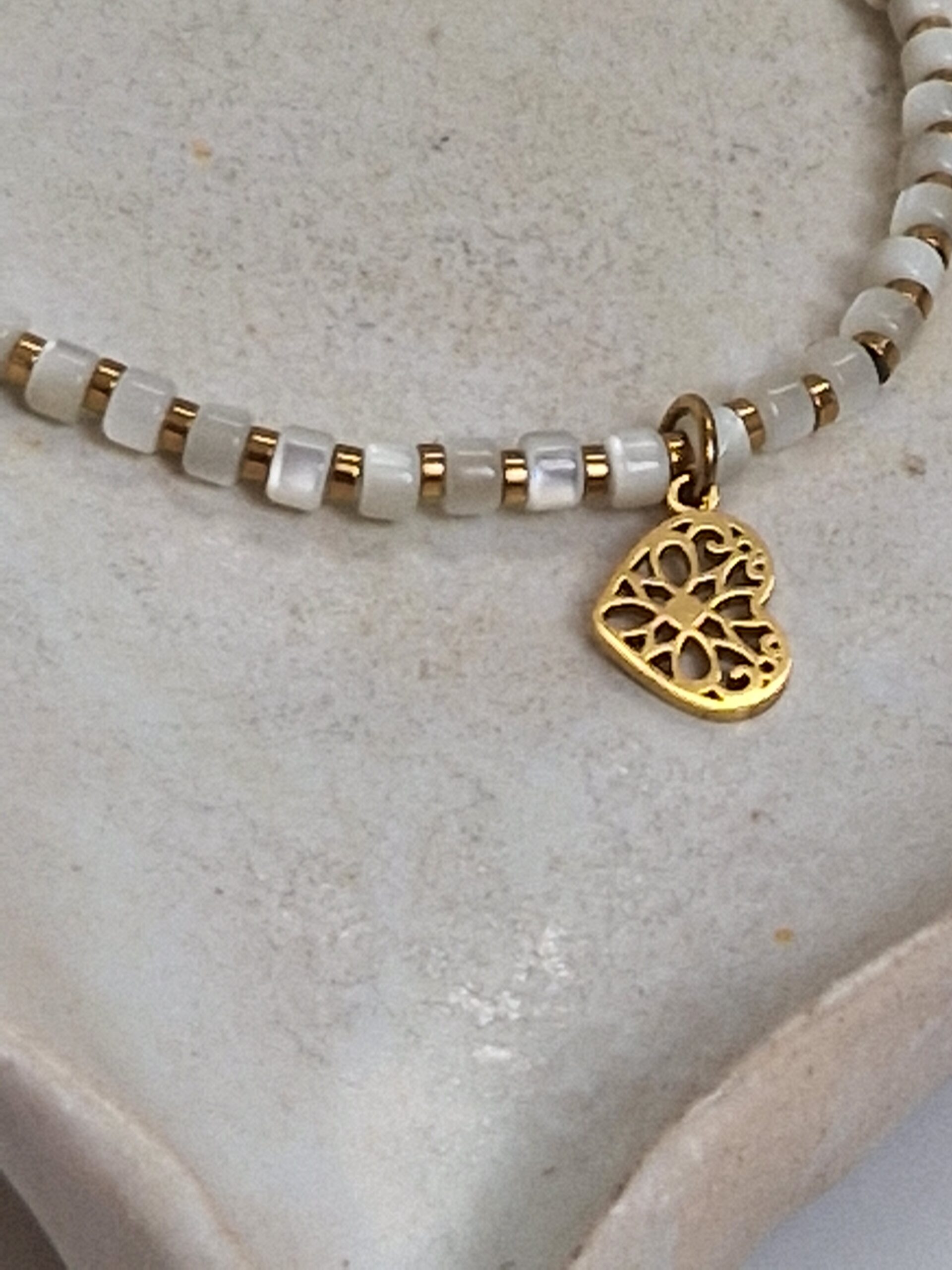 Delikatna bransoletka z masy perłowej 💛 - obrazek 2