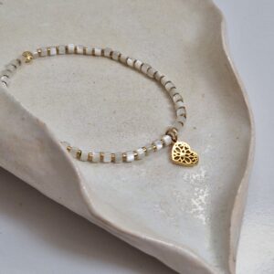 Delikatna bransoletka z masy perłowej 💛