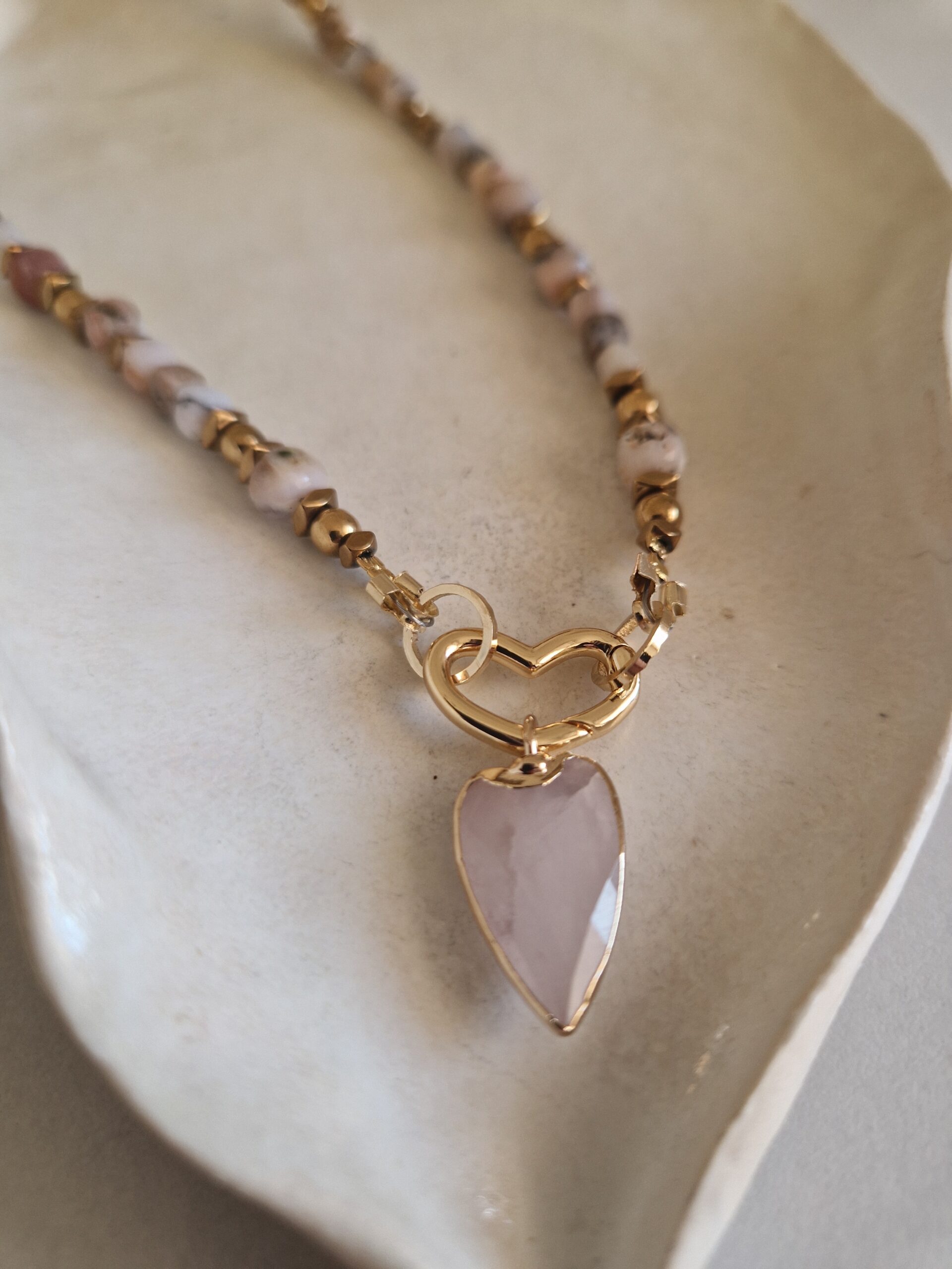 Naszyjnik z opali z sercem - obrazek 2