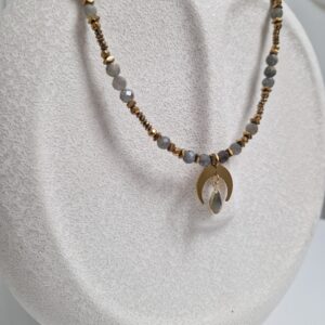 Naszyjnik Lunula z labradorytem